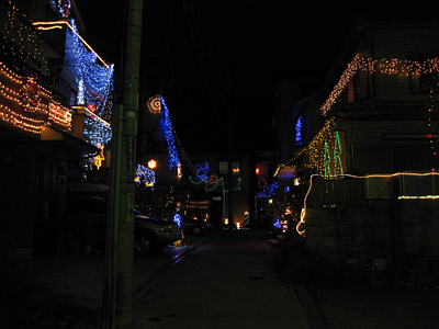 路地全体がクリスマス